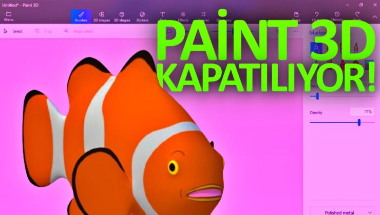 Orjinal Paint Uygulamasının Yerine Geçeceği Açıklanan Paint 3D, Kapatılıyor!