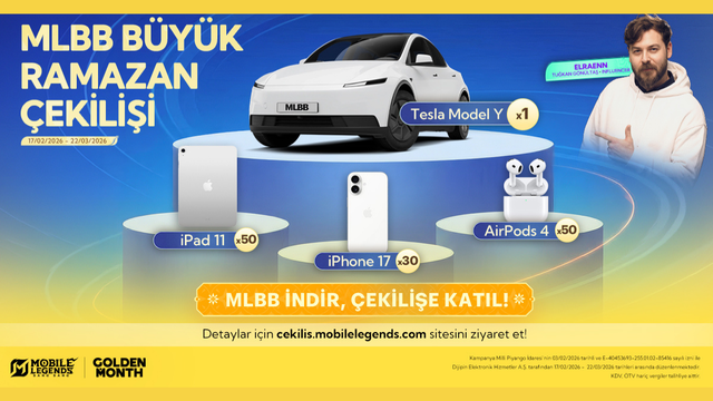 Mobile Legends: Bang Bang’den Ramazan’a Özel Çekiliş: Tesla Model Y, iPhone 17’ler ve Daha Fazlası Dağıtılıyor